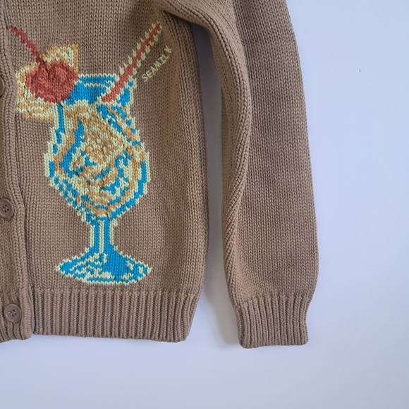SeaMilk Cardigan Set Size S – 100% Cotton Button Front Sweaters (Blue & Brown) - Picture 15 of 16
